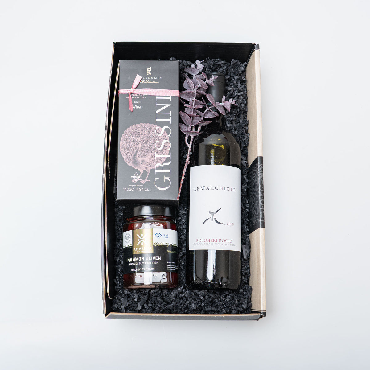 Bolgheri Rosso mit Oliven-Begleitung